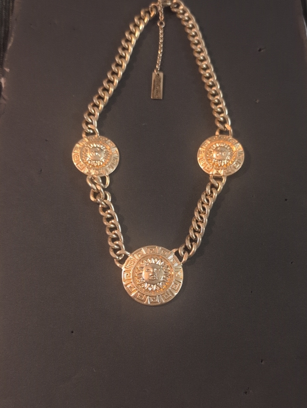 Steve Madden Gold Medallion Sun Chain Necklace